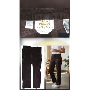 Tablots Corduroy Pants Women Size 12 34x28 Brown Stretchy High Rise Straight Leg